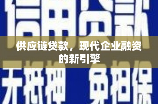 天涯供应链贷款，现代企业融资的新引擎