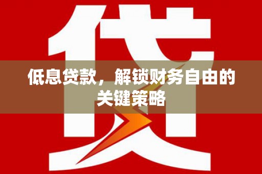 天涯低息贷款，解锁财务自由的关键策略