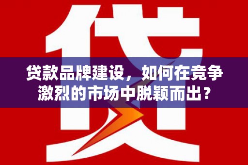 天涯贷款品牌建设，如何在竞争激烈的市场中脱颖而出？