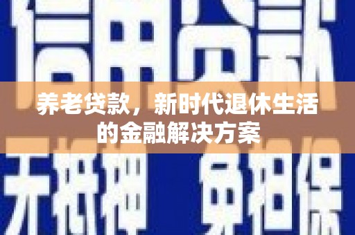 天涯养老贷款，新时代退休生活的金融解决方案