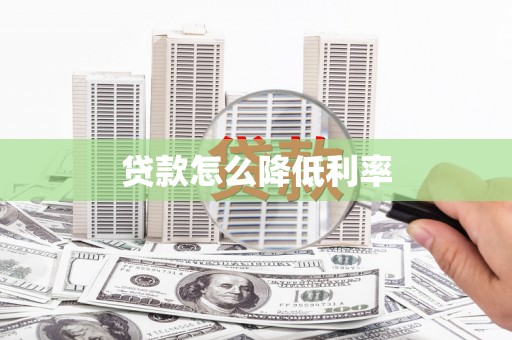 天涯贷款怎么降低利率