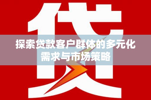 天涯探索贷款客户群体的多元化需求与市场策略