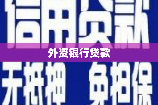 天涯外资银行贷款